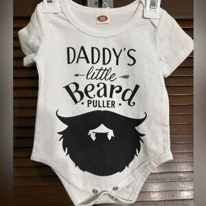 White Baby Onesie - Daddy's Little Beard Puller